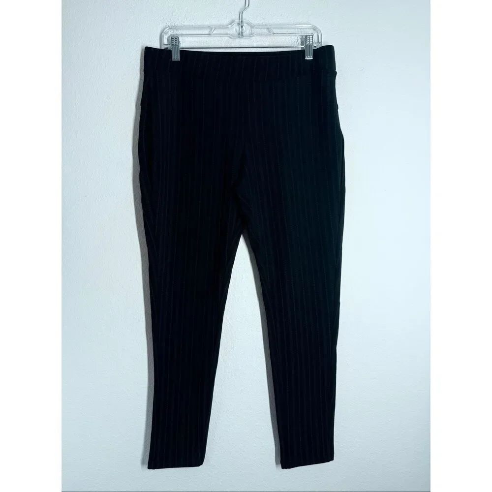 Maze Collection Women’s Pull On Skinny Black White Trim Pants Solid Size 1X